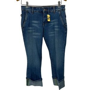 MAX STUDIO Capris Jeans Size 4 Cuffed 4 Pockets cropped New